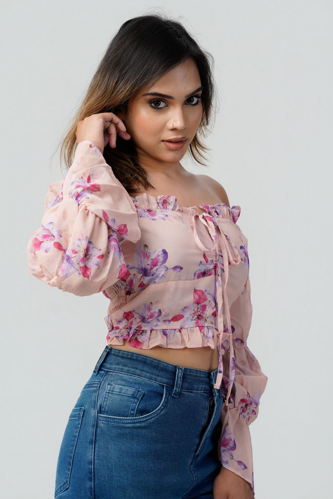 Meadow Mist Off-Shoulder Blouse