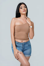 Aura Seamless One-Shoulder Ribbed Crop