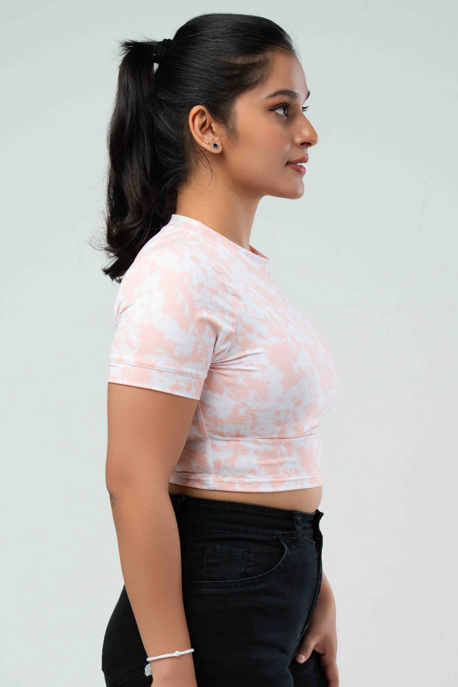 Blush Marble Crop Tee