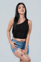 Aura Seamless One-Shoulder Ribbed Crop