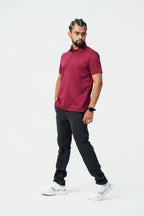Textured Cable-Knit Polo
