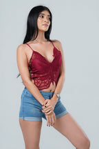 Butterfly Lace Cami Crop Top