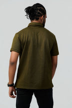 Textured Cable-Knit Polo