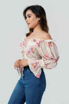 Meadow Mist Off-Shoulder Blouse