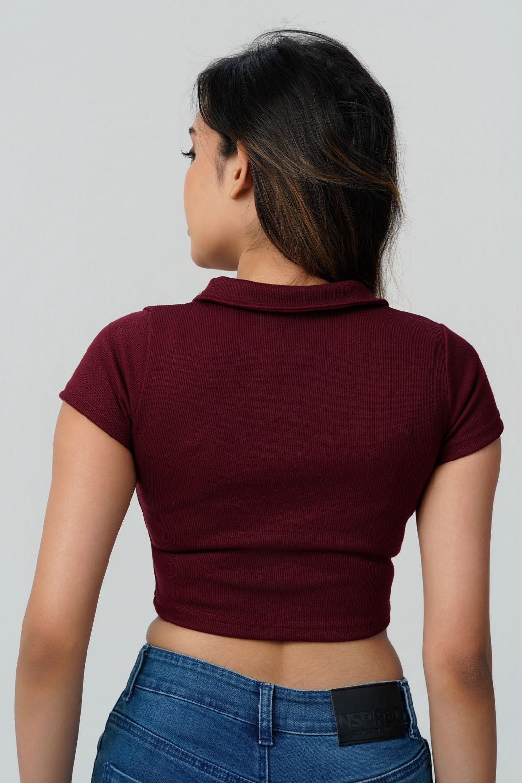 Sculpt V-Neck Ribbed Crop Top