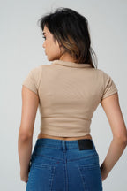 Sculpt V-Neck Ribbed Crop Top