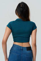 Sculpt V-Neck Ribbed Crop Top