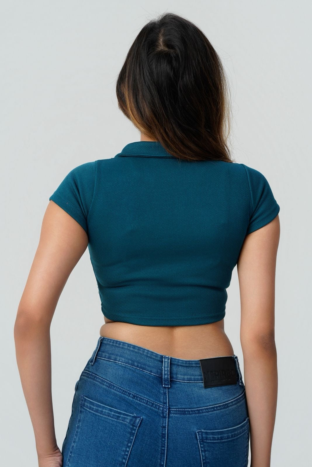Sculpt V-Neck Ribbed Crop Top