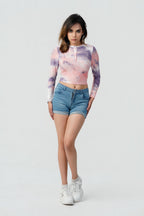 Cloud Ribbed Long Sleeve Crop Top