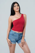 Aura Seamless One-Shoulder Ribbed Crop