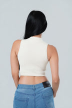 Siena Seamless High-Neck Quarter-Zip Crop