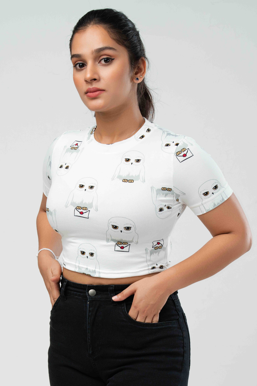 Snowy Owl Crop Tee