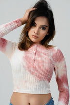 Cloud Ribbed Long Sleeve Crop Top