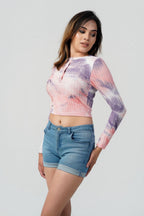 Cloud Ribbed Long Sleeve Crop Top