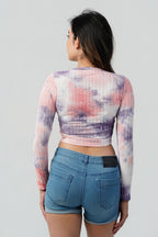 Cloud Ribbed Long Sleeve Crop Top