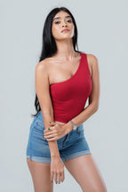 Aura Seamless One-Shoulder Ribbed Crop