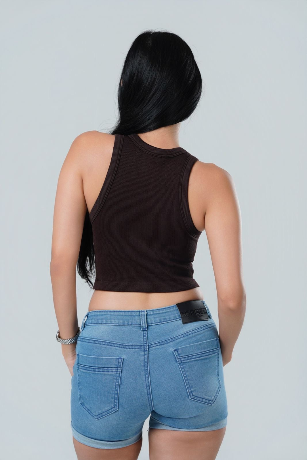 Maya Seamless Zip-Front Ribbed Crop Top