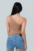 Aura Seamless One-Shoulder Ribbed Crop