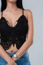 Butterfly Lace Cami Crop Top