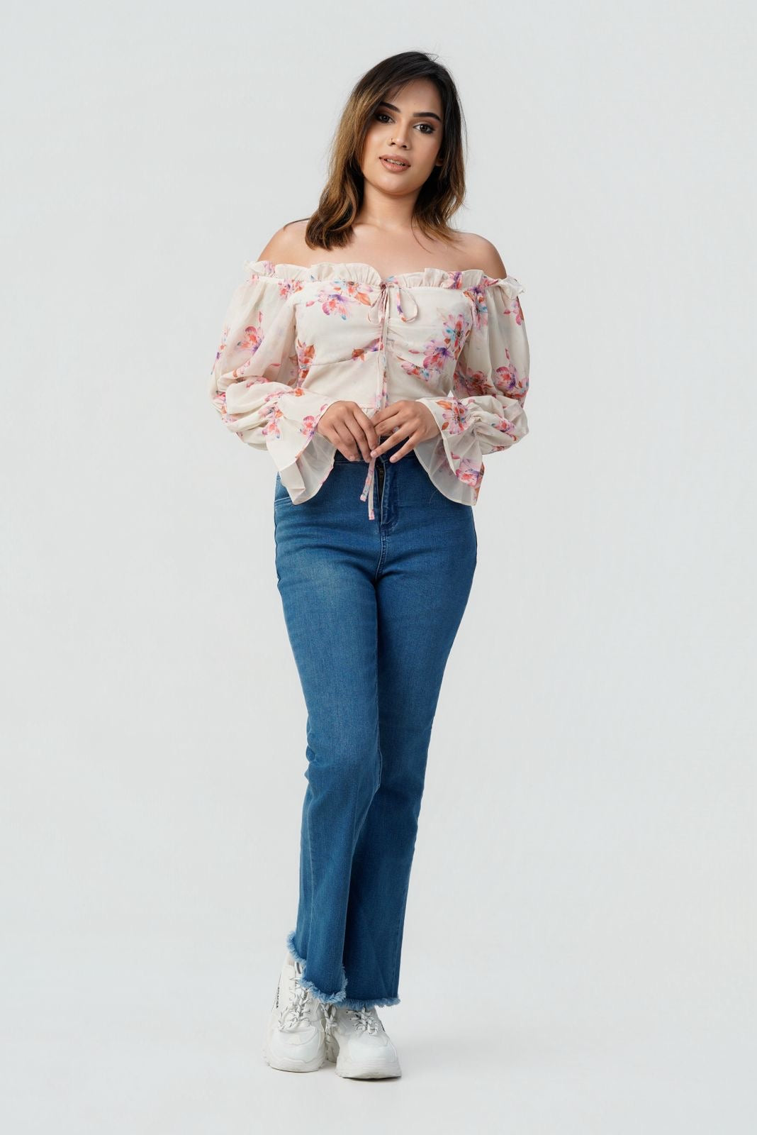 Meadow Mist Off-Shoulder Blouse
