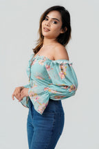 Meadow Mist Off-Shoulder Blouse