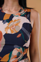 Mani Floral Backless Skater Mini Dress