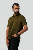Textured Cable-Knit Polo