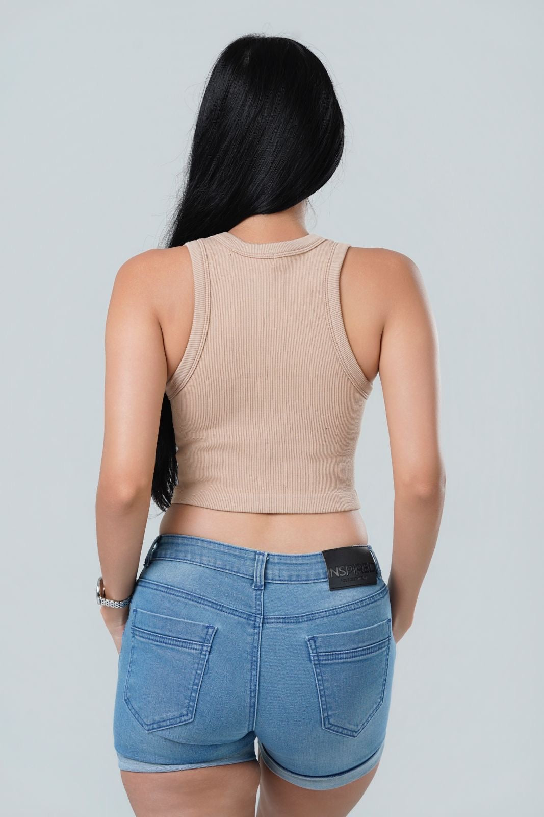 Maya Seamless Zip-Front Ribbed Crop Top