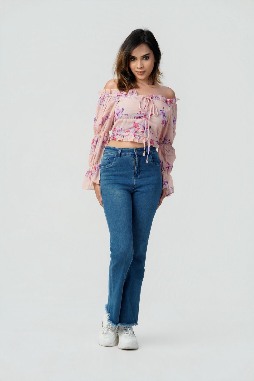 Meadow Mist Off-Shoulder Blouse