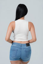 Front Tie Up Ribbed Tank