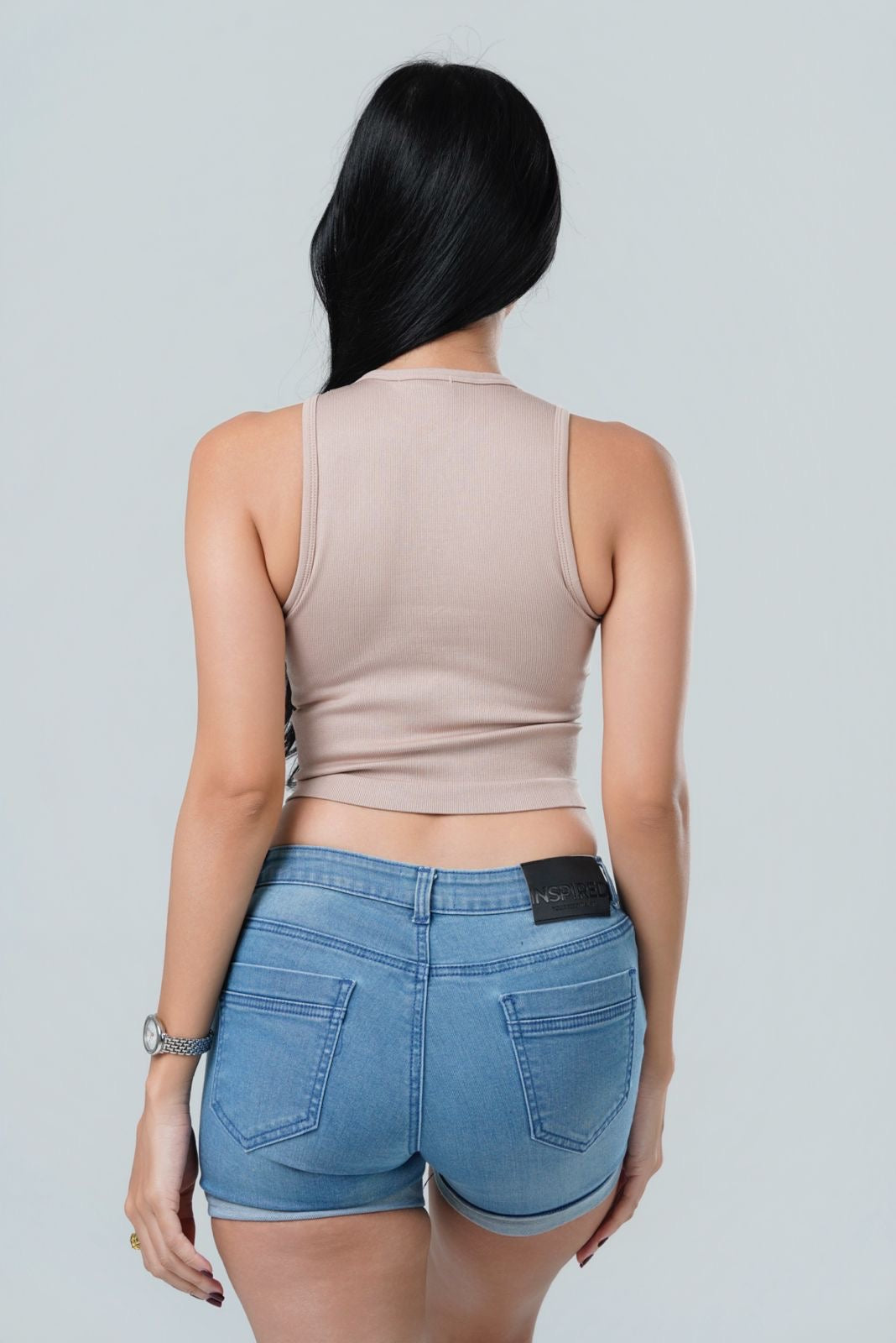 Front Tie Up Ribbed Tank