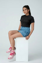 Rose Emboss Crop Tee