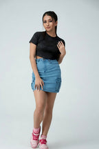 Rose Emboss Crop Tee