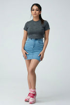 Rose Emboss Crop Tee