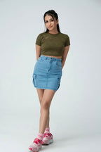 Rose Emboss Crop Tee