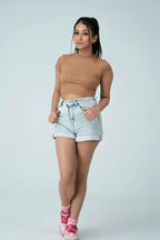 Rose Emboss Crop Tee