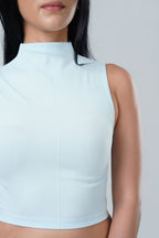 High Neck Ribbed Crop Top