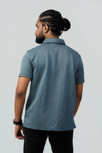 Textured Cable-Knit Polo