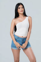 Aura Seamless One-Shoulder Ribbed Crop