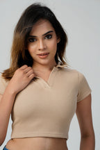 Sculpt V-Neck Ribbed Crop Top