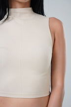 High Neck Ribbed Crop Top