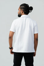 Textured Cable-Knit Polo
