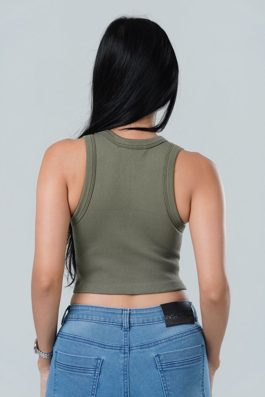 Maya Seamless Zip-Front Ribbed Crop Top