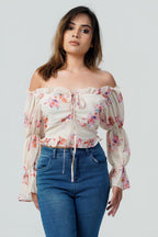 Meadow Mist Off-Shoulder Blouse