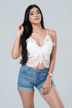 Butterfly Lace Cami Crop Top