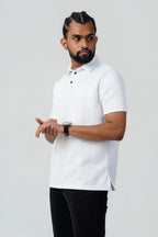Textured Cable-Knit Polo