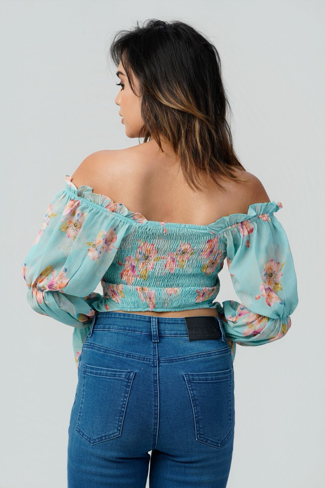 Meadow Mist Off-Shoulder Blouse