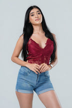 Butterfly Lace Cami Crop Top