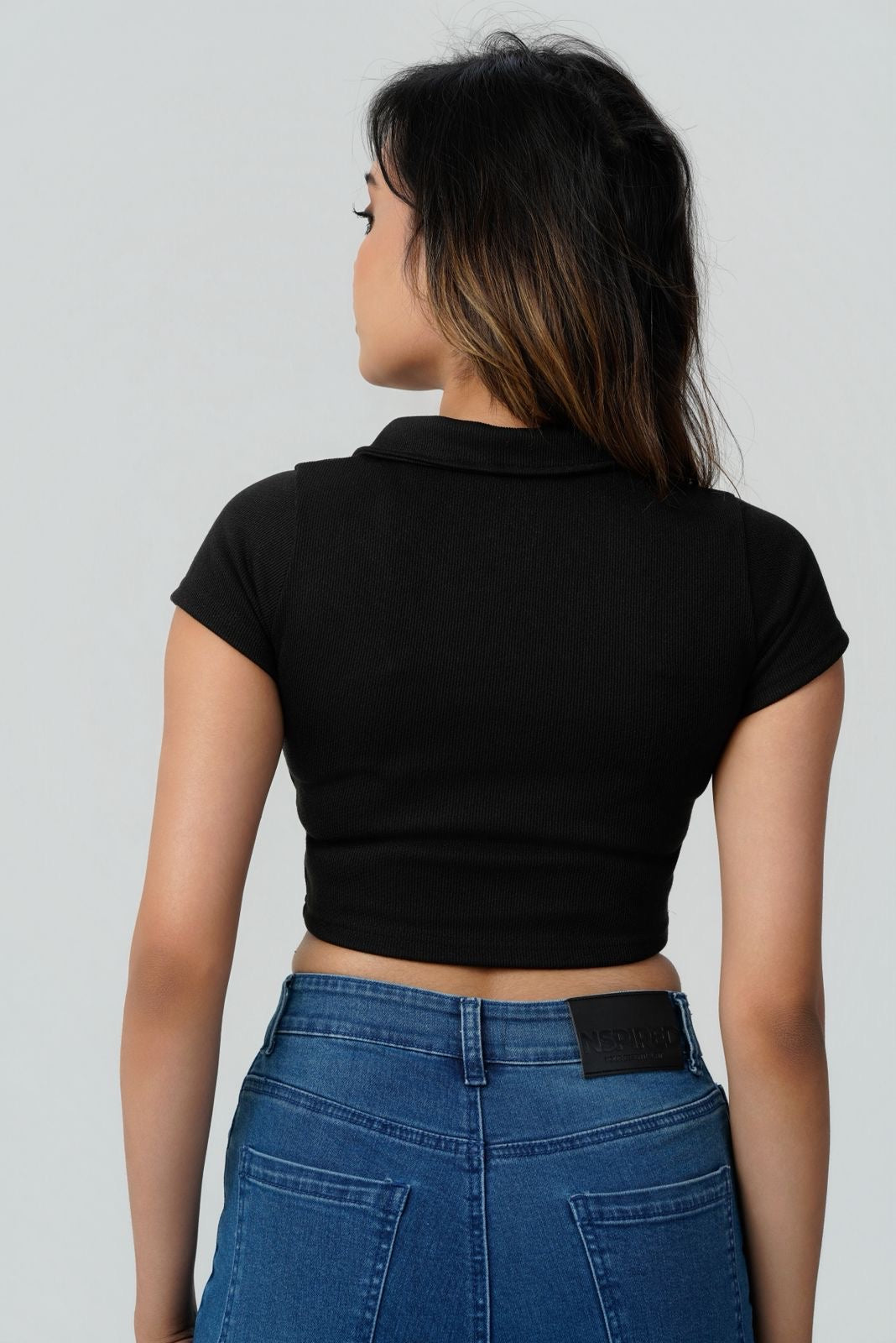 Sculpt V-Neck Ribbed Crop Top