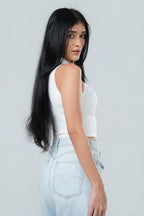 Ribbed Collared Button Down Tank